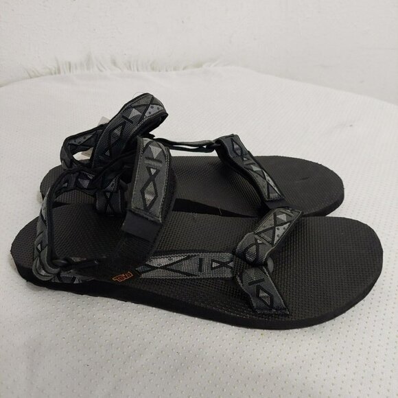 Teva Men's Original Universal Black Gray Geometric Print Sandals 1004006 Size 14 - Picture 2 of 11